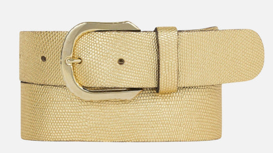 Amsterdam Heritage "Dana" | Metallic Iguana Textured Leather Belt
