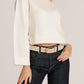 Amsterdam Heritage  “Roan” | Vintage Suede Leather Belt with Antique Brass Buckle - Beige
