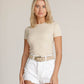 Amsterdam Heritage  “Roan” | Vintage Suede Leather Belt with Antique Brass Buckle - Beige