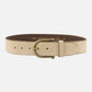 Amsterdam Heritage  “Roan” | Vintage Suede Leather Belt with Antique Brass Buckle - Beige