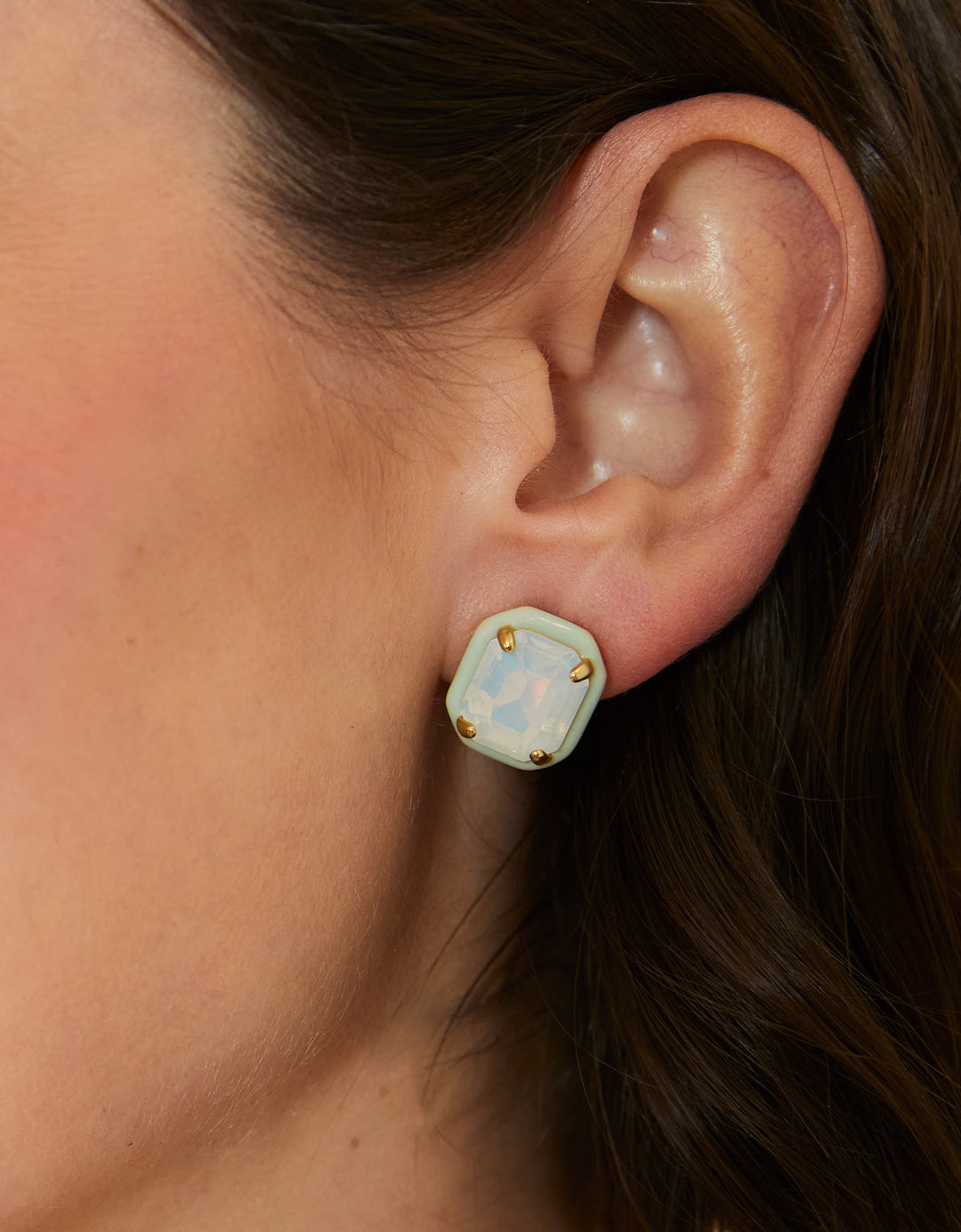 Spartina 449 Clara Window Stud Earring -White Opal