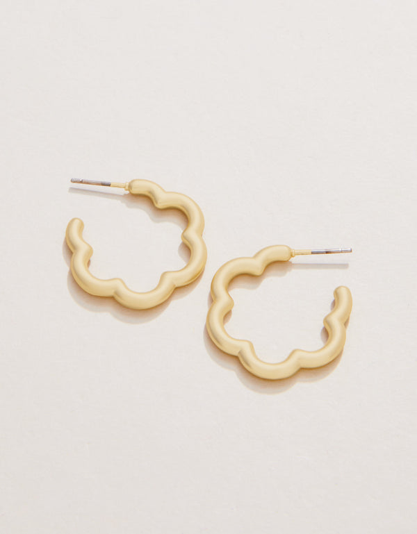 Spartina 449 Bubbly Daisy Hoop Earring -Gold