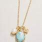 Spartina 449 Coralie Charm Necklace 17" -Light Turquoise
