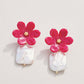 Spartina 449 Blooming Pearl Earrings -Pink