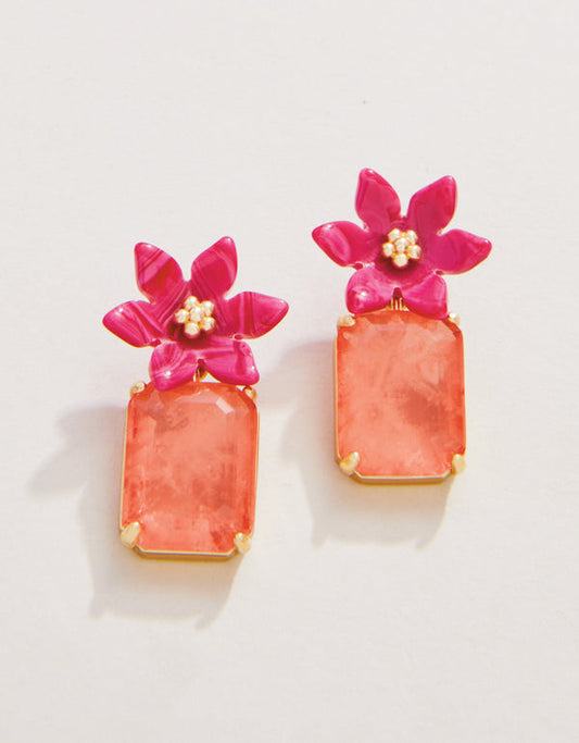 Spartina 449 Blooming Gem Earrings -Pink