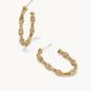 Kendra Scott Maura Bamboo Hoop Earring-Vintage Gold White Crystal