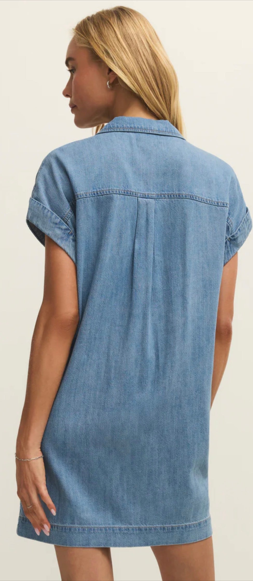 Z Supply Napa Denim Mini Dress-Shoreline