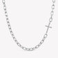 Rizen Mini Chain Breaker Cross Necklace-Silver