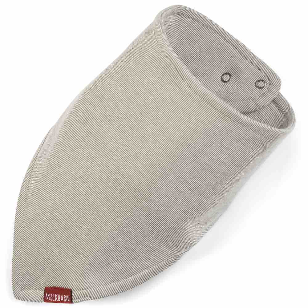 Milkbarn Kids Organic Kerchief Bib-Grey Pinstripe