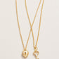 Spartina 449 Sea La Vie 18" Necklace - Best Friends/Heart Key (2 piece set) - Gold