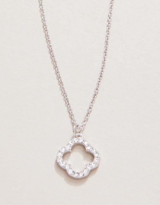 Spartina 449 Sea La Vie 18” Necklace-Lucky One/Quatrefoil - Silver