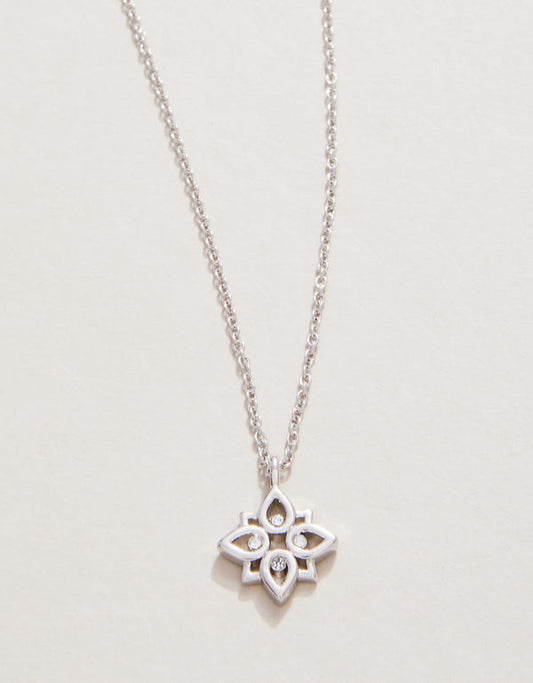 Spartina 449 Sea La Vie 18” Necklace -Never Give Up/Lotus-Silver