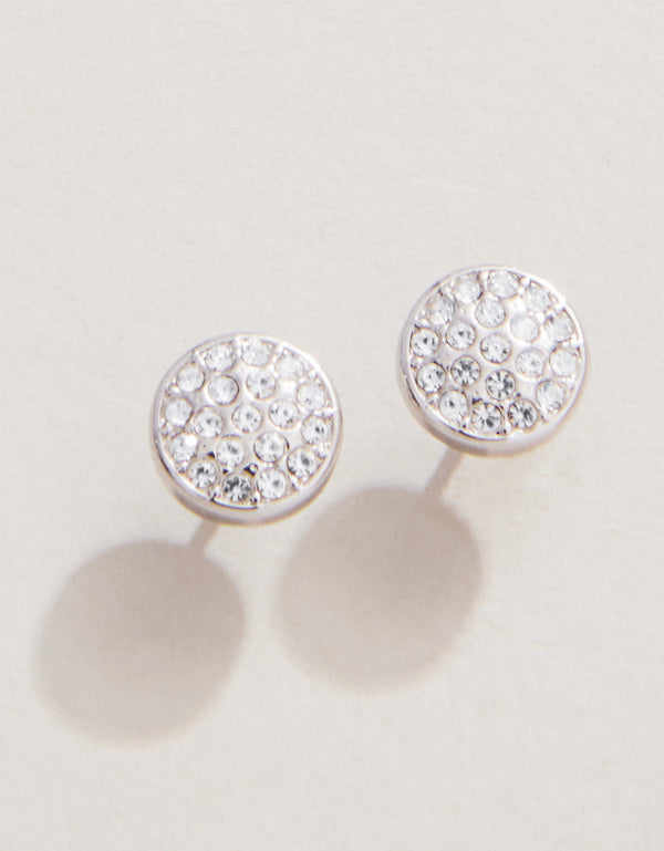 Spartina 449 Sea la Vie Stud Earrings - Stronger/Pave Disk-Silver