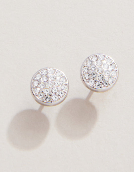 Spartina 449 Sea la Vie Stud Earrings - Stronger/Pave Disk-Silver