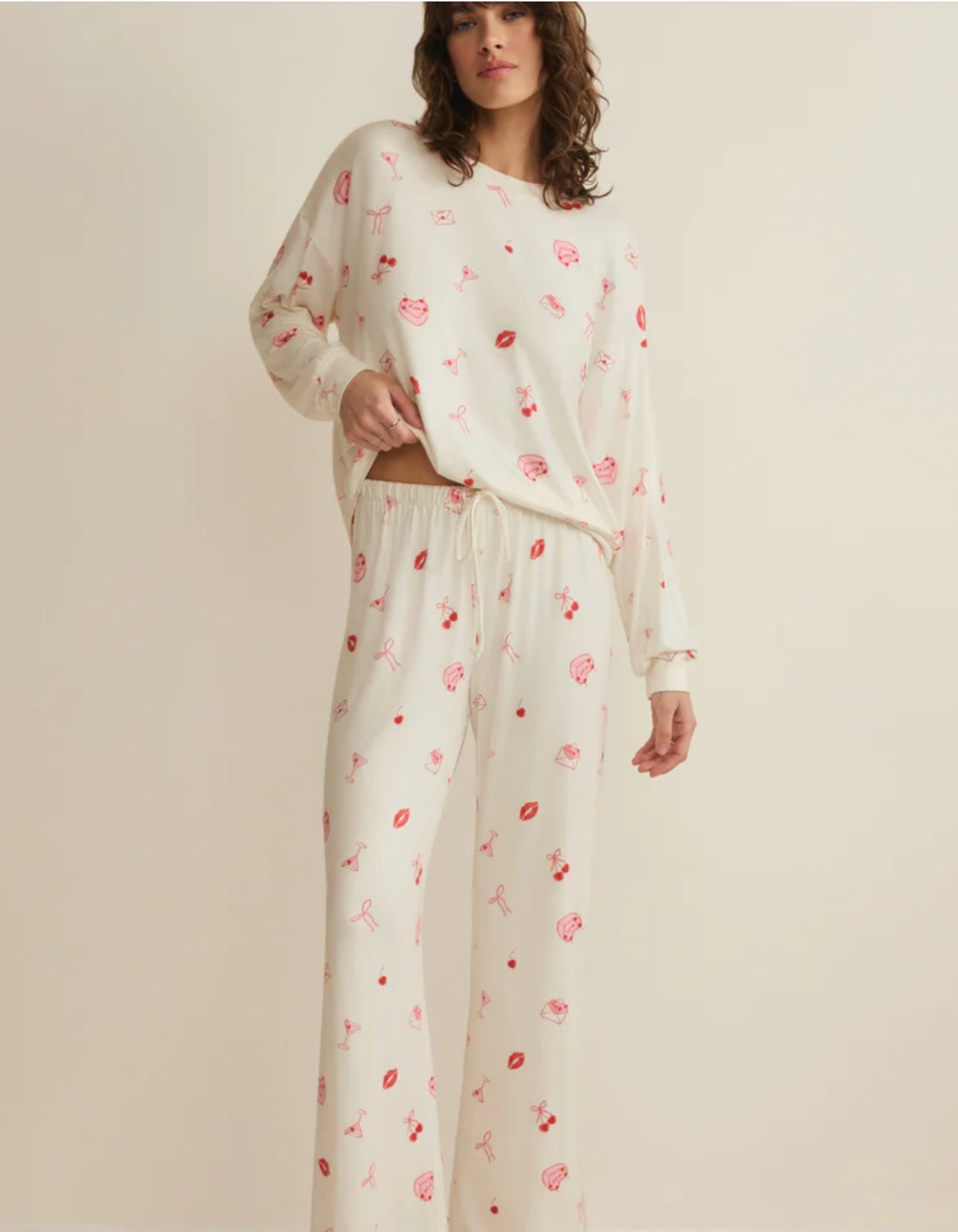 Z Supply Mira Sweet Things L/S Top-Vanilla Ice