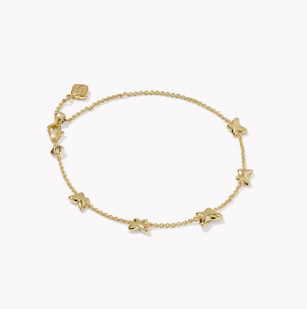 Kendra Scott Lillia Butterfly Enamel Delicate Bracelet-Gold Pink Enamel