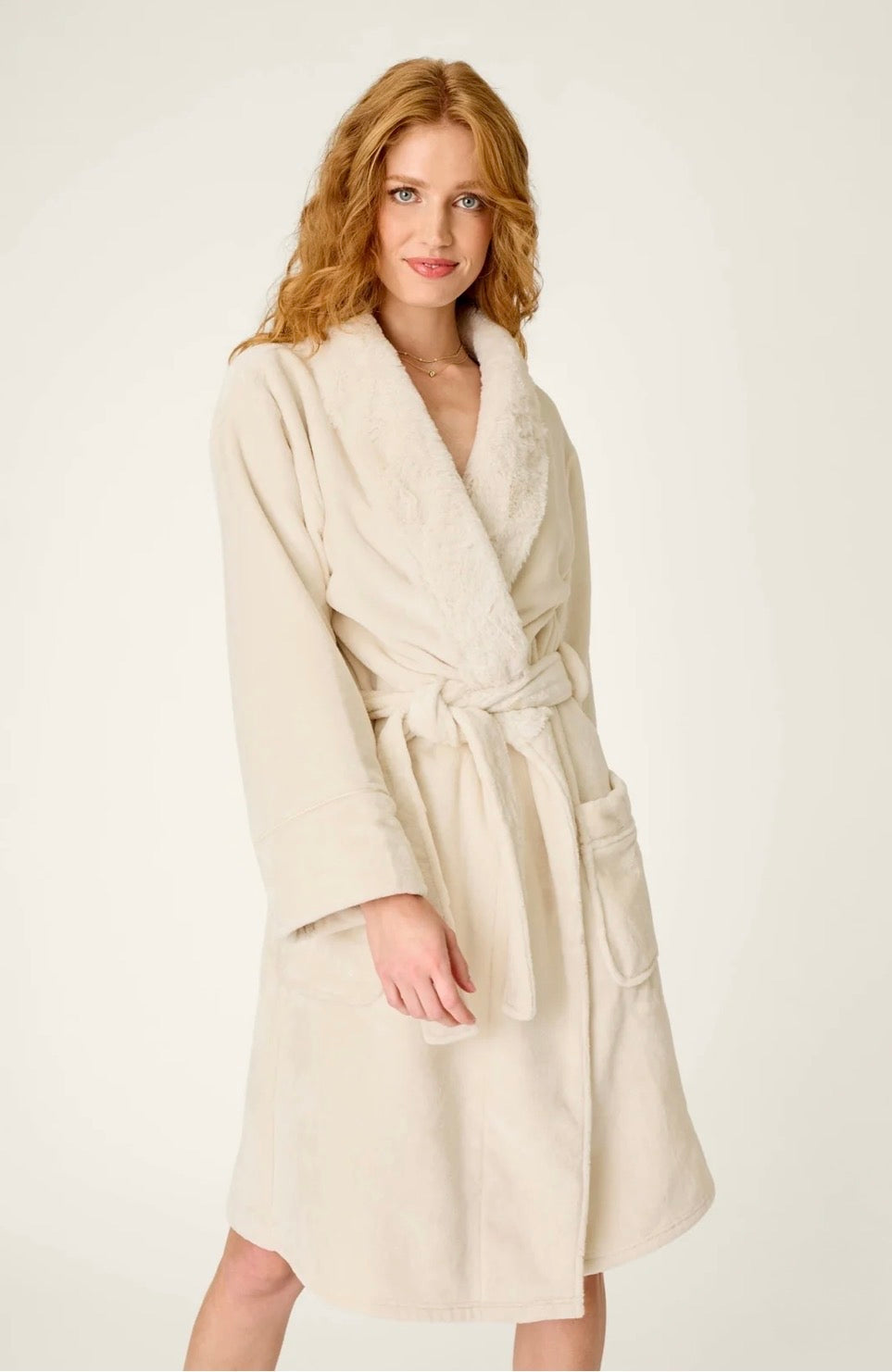 PJ Salvage Luxe Plush Robe-Natural