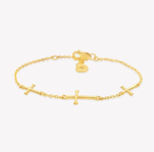 Rizen Calvary Cross Bracelet-Gold