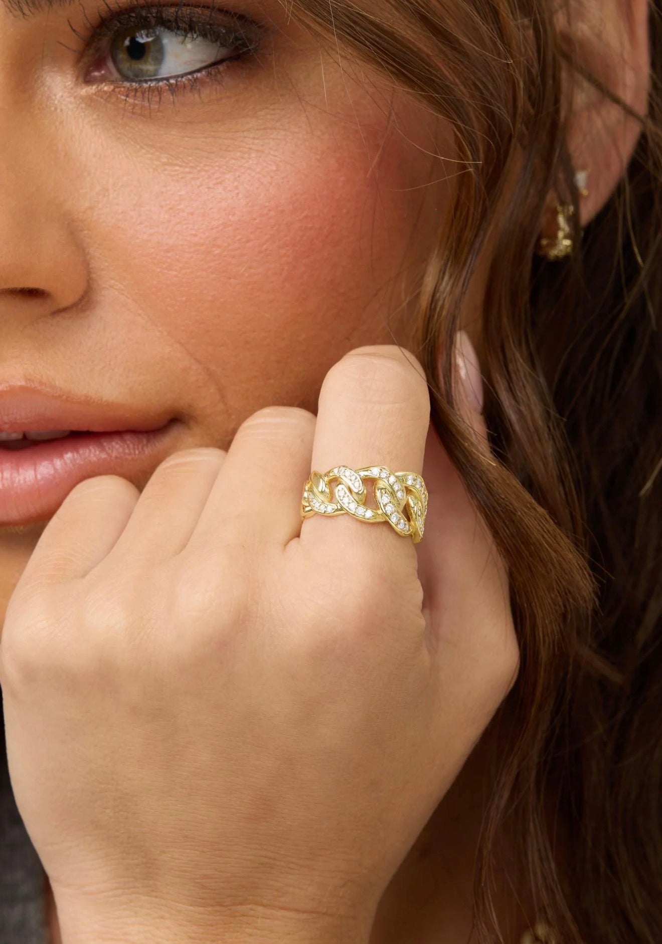 Melinda Maria Graduated Pavé “Julian” Ring-Gold