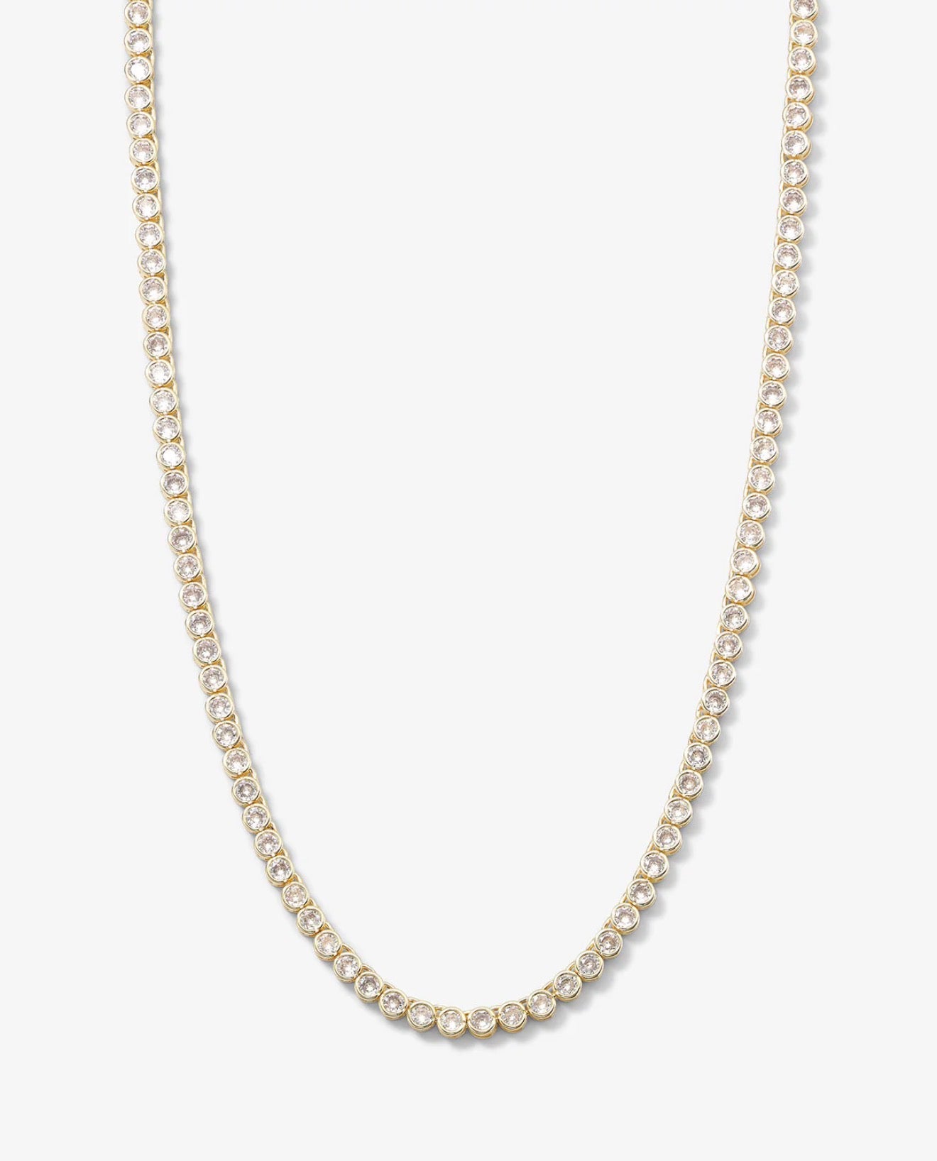 Melinda Maria “Baroness” Tennis Necklace Gold/White