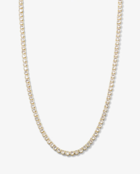 Melinda Maria “Baroness” Tennis Necklace Gold/White