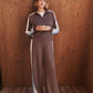 Spanx AirEssentials® Colorblock Track Pants - Dark Cacao/Powder