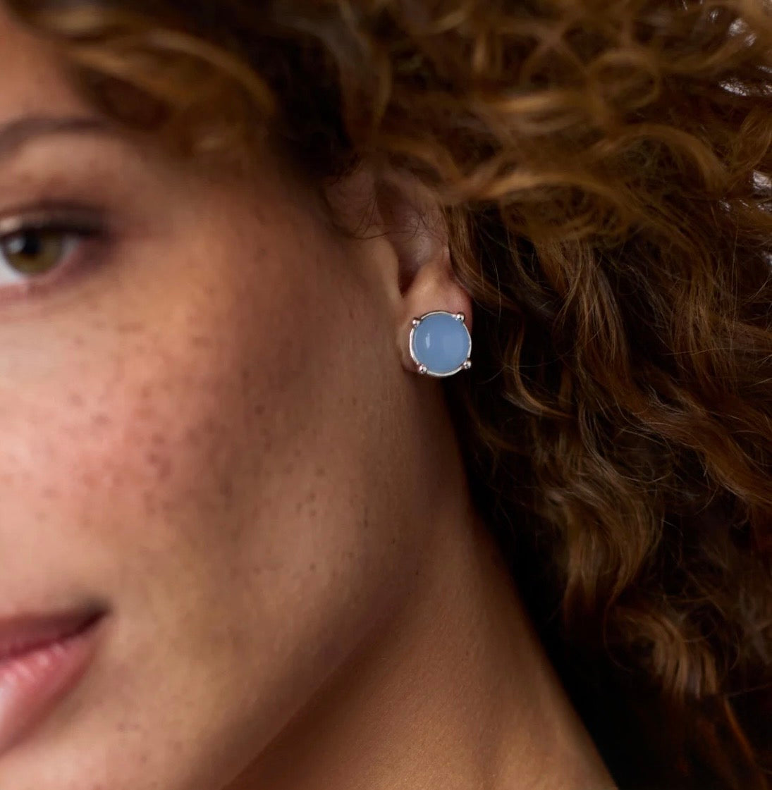 Julie Vos “Honey” Stud-Silver/Iridescent Clear Crystal
