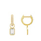 LeMel “Lucy” Bezel Charm Huggie Earrings