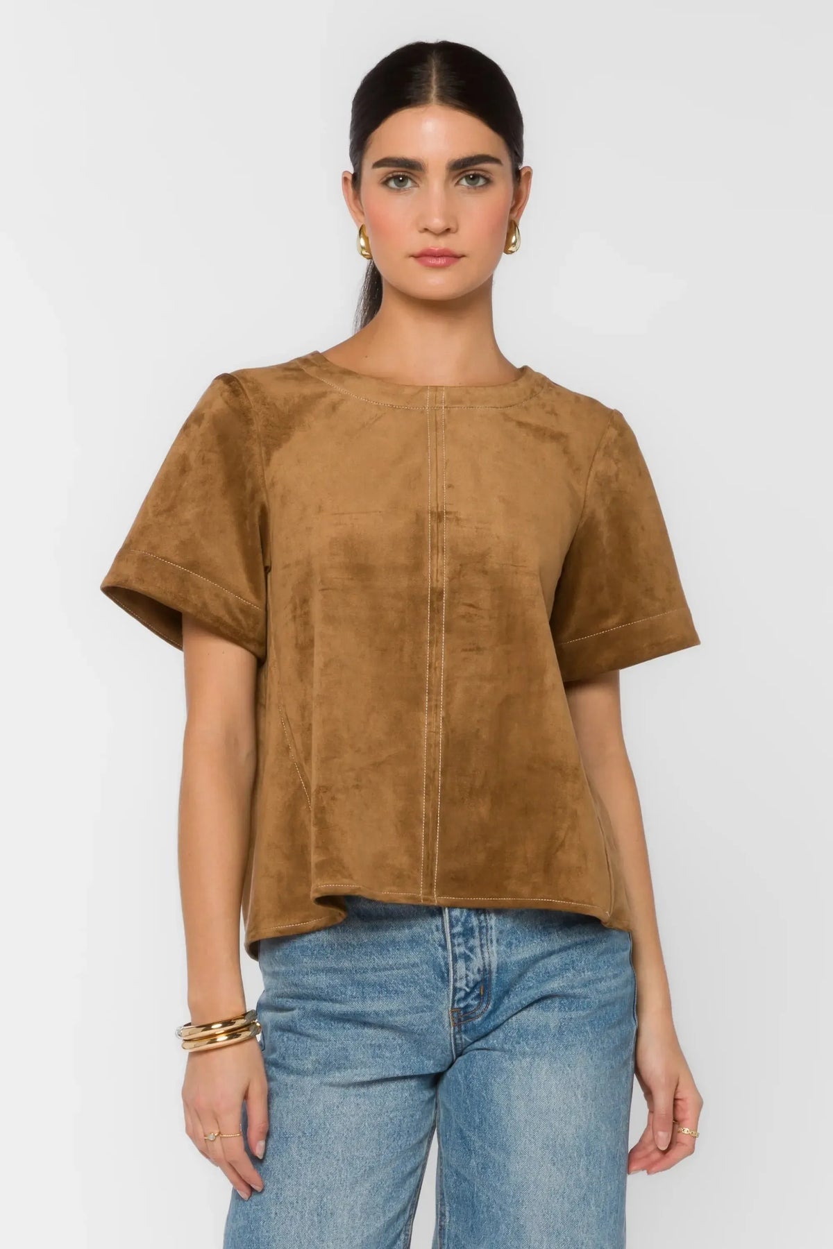 Velvet Heart “Juliette” S/S Blouse-Light Tan