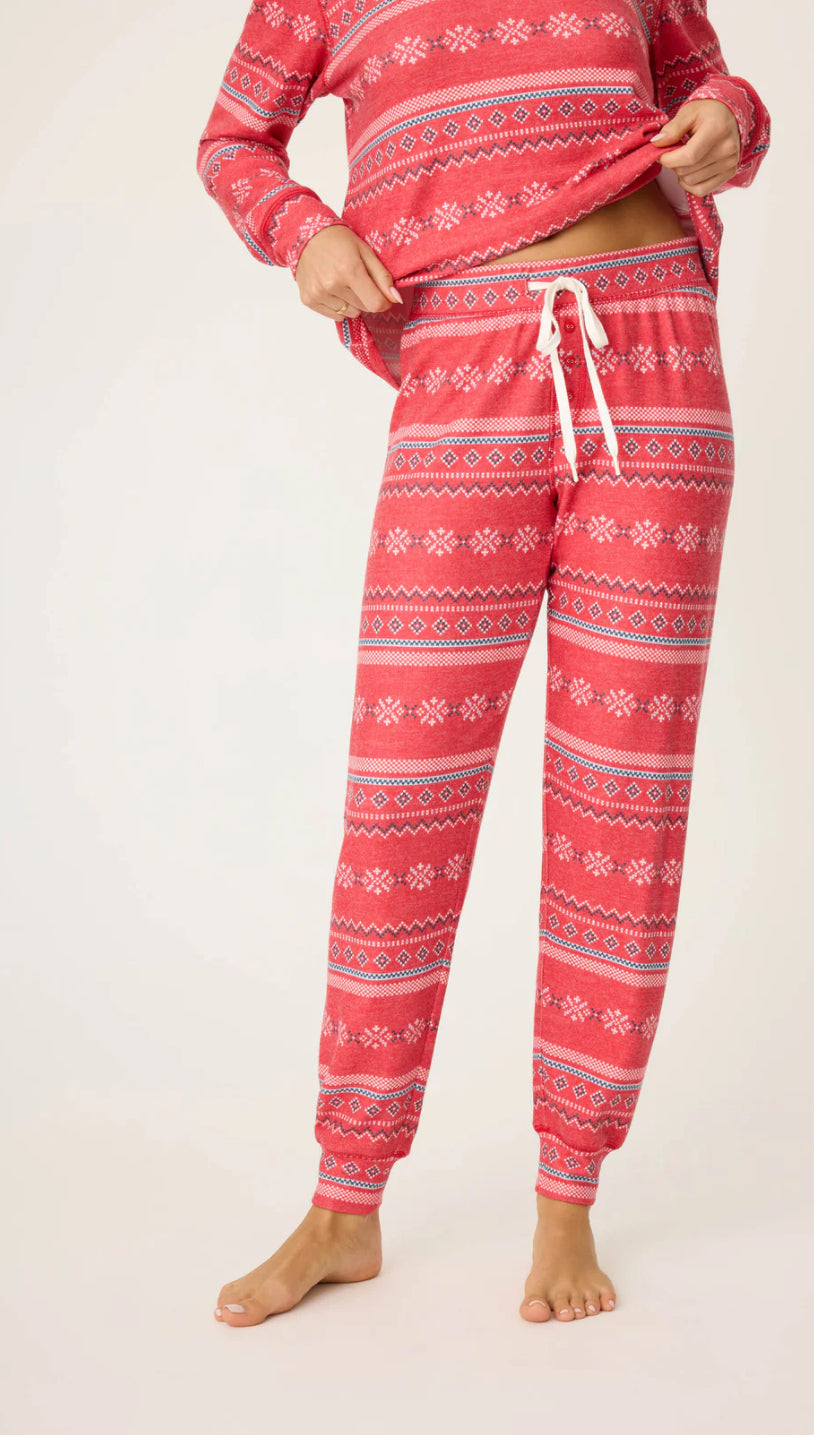 PJ Salvage "Snowflake Kisses" Jammie Pant- Red