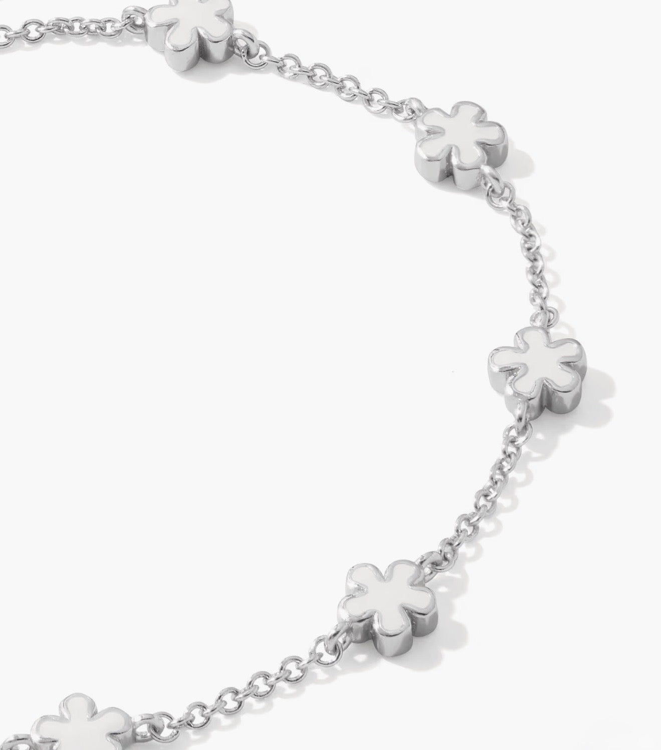 Kendra Scott Jane Delicate Chain Bracelet - Silver White Enamel