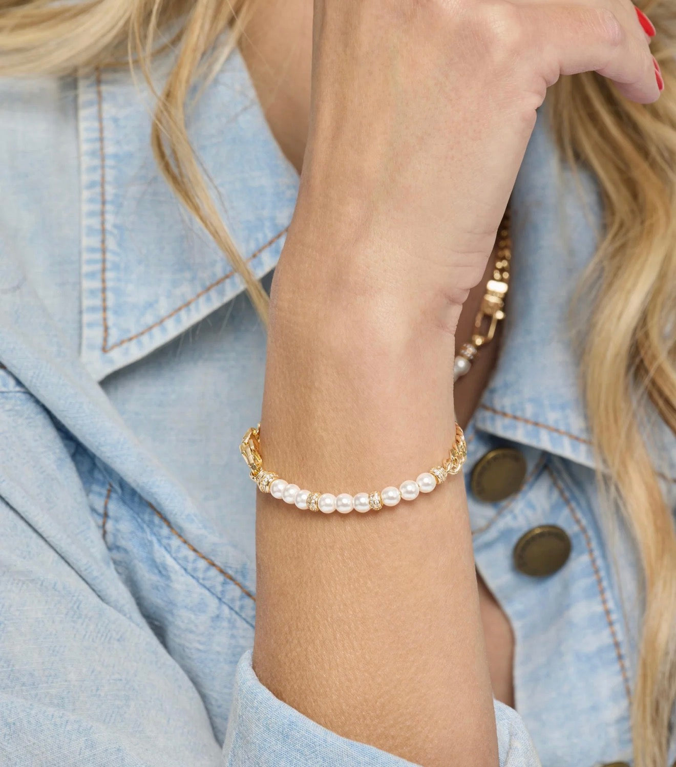 Melinda Maria “Julian Loves Pearl” Bracelet-Gold