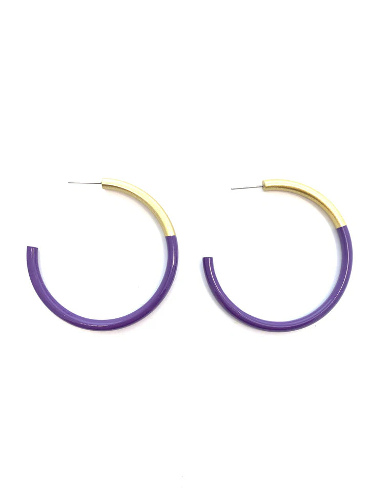 Accessory Jane "Liz" Large Hoops - Purple