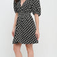 Meet Me In Santorini “Midnight Weave” Short Sleeve Dress-Black/White