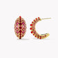 Kendra Scott Krista Hoop Earrings - Gold Red Mix