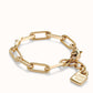 Uno de 50 "Be Brave" Large Paperclip Chain Bracelet-Gold