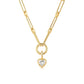 LeMel “Blaire” Bezel Heart CZ Charm Necklace 18” (on Callie Chain)