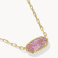 Kendra Scott Elisa Luxe Short Pendant Necklace-Gold Light Pink CZ