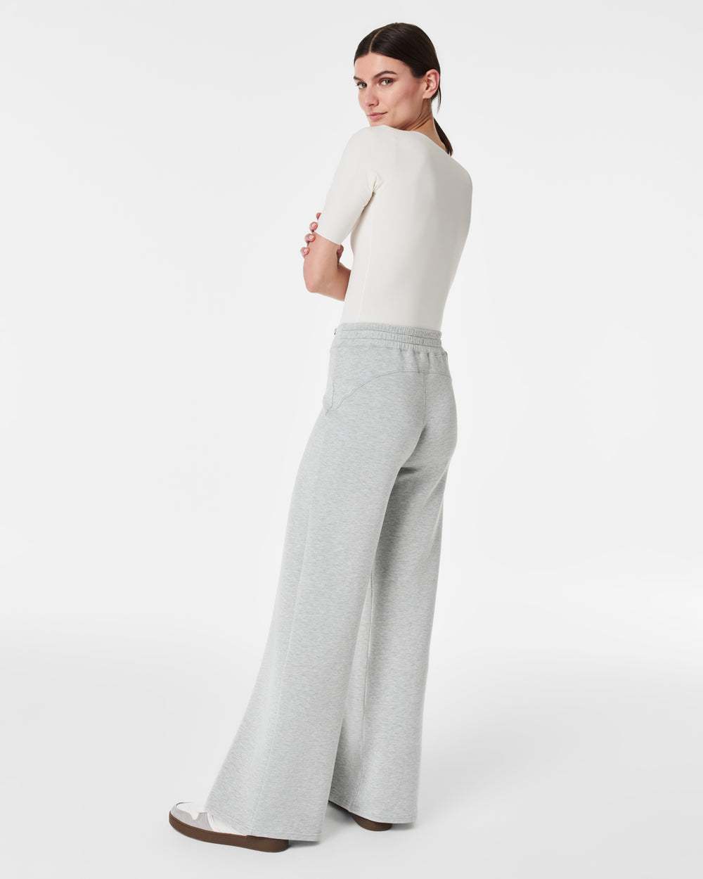 Spanx Air Essentials Wide Leg Pant-Light Heather Grey