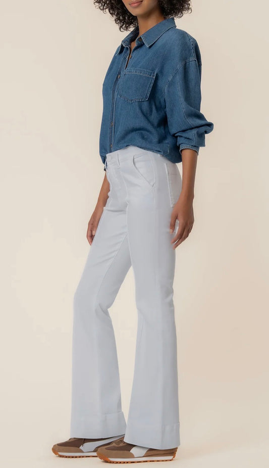 Kut from the Kloth “Stella” High Rise Flare Jean - Optic White