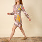 Hale Bob “Elle L/S Dress-Pink/Yellow/Orange