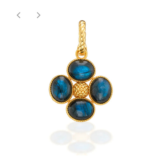 Capucine de Wulf “Berry Clover” Double-sided Pendant - Blue Labradorite
