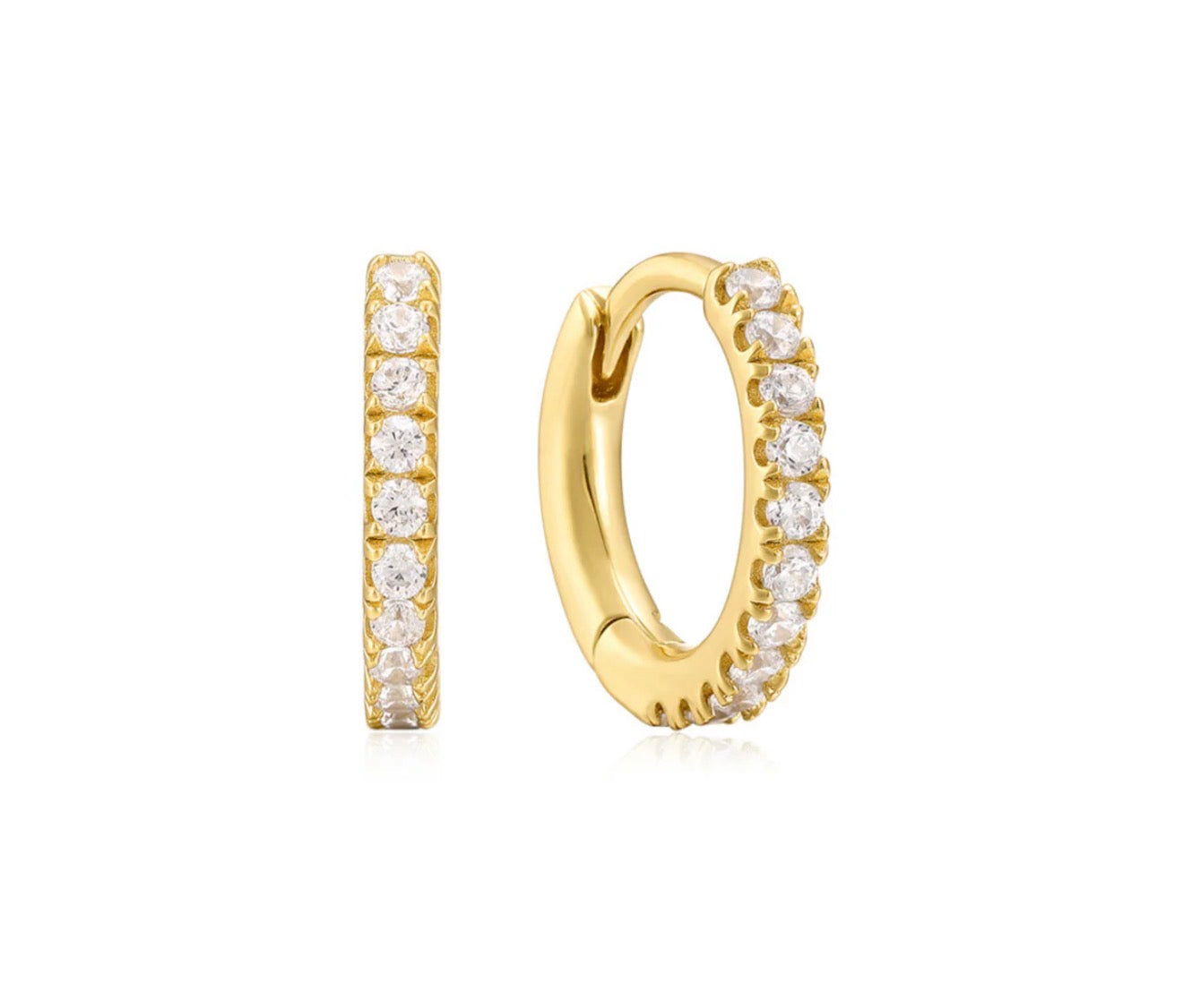 LeMel “Everyday CZ” Huggie Earrings-Gold