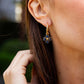 Capucine de Wulf “Berry Clover” Hoop Earrings w/Double-sided Charm-Gold/Blue Labradorite