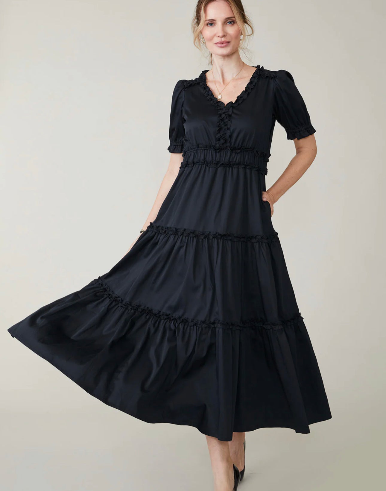 Spartina 449 Valerie Midi Dress-Black