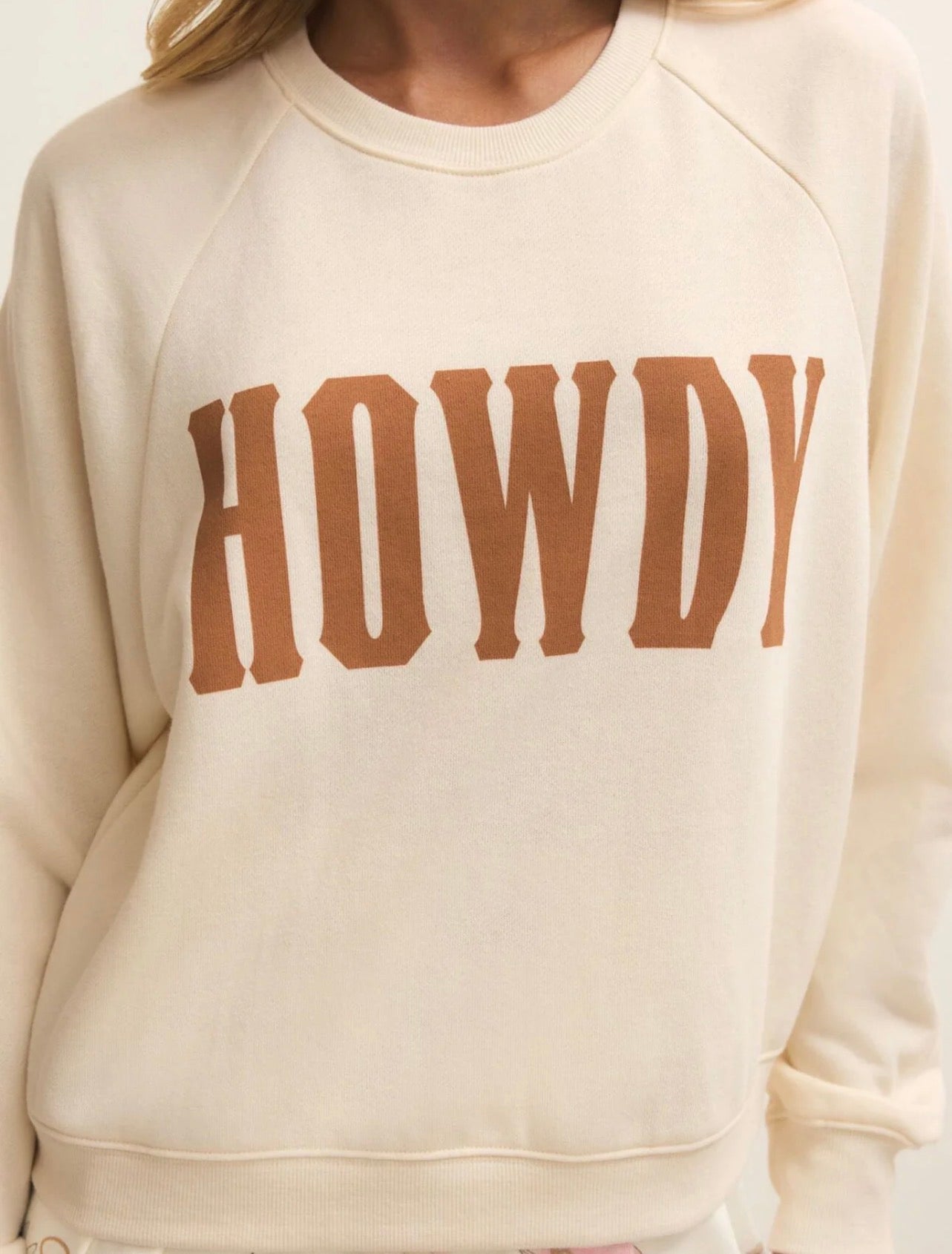 Z Supply Howdy Sweatshirt-Vanilla Ice