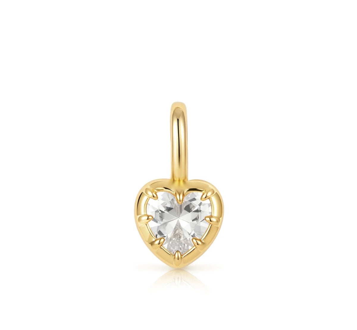 LeMel “Blaire” Bezel Heart CZ Charm Necklace 18” (on Callie Chain)