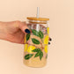 Paper Farm Press "Lemon Grove" Glass Can with Straw