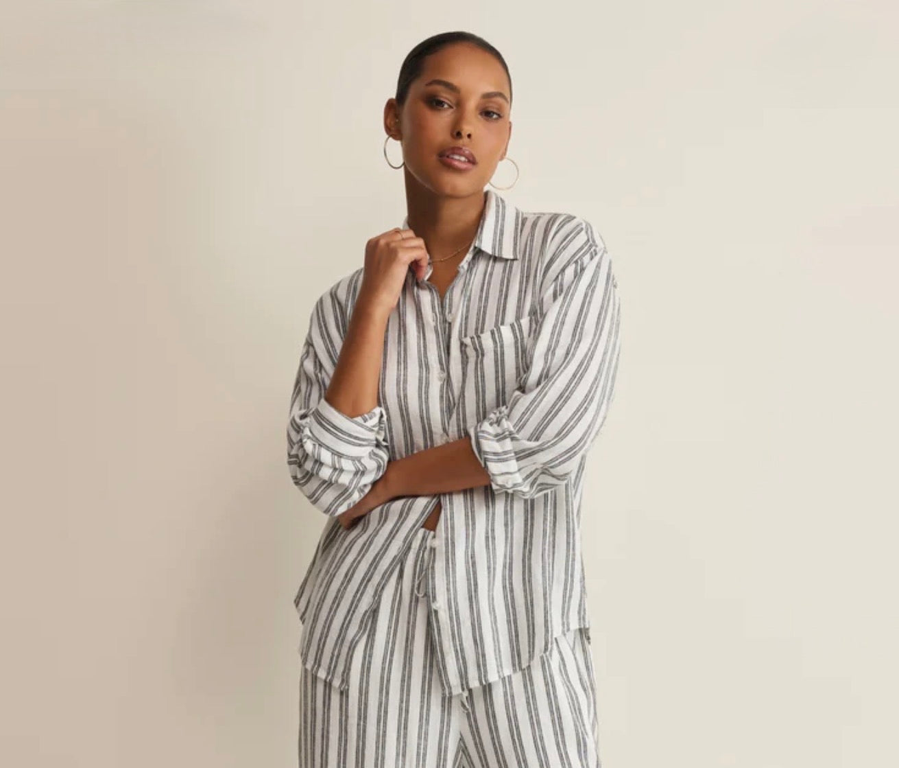 Z Supply Perfect Line Striped Top-White