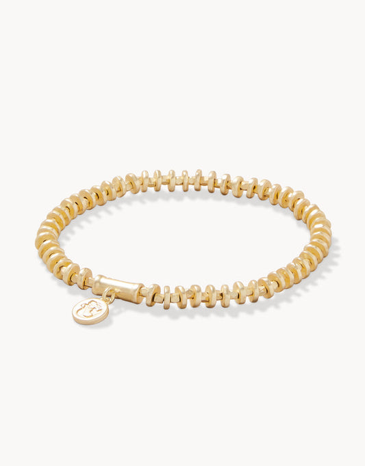 Spartina 449 Stretch Bracelet 5mm-Gold Disk